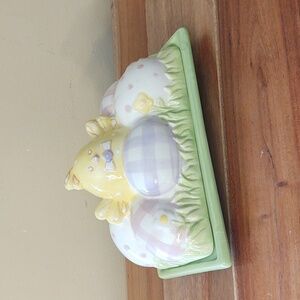 Large Easter Butter Dish - Baby Chick w/ Eggs
